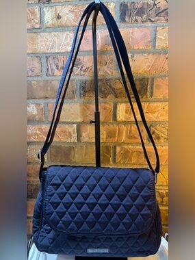 Vera Bradley Quilted Navy Crossbody Bag EUC